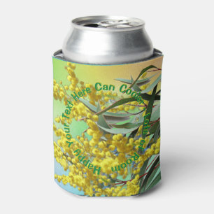 Hinzufügen von Text Wattle & Gum Blätter Aussie  Dosenkühler