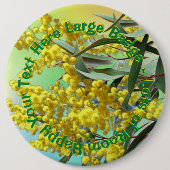 Hinzufügen von Text Wattle & Gum Blätter Aussie La Button (Vorderseite)