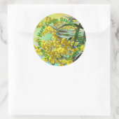 Hinzufügen von Text Wattle & Gum Blätter Aussie La Runder Aufkleber (Tasche)