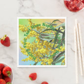 Hinzufügen von Text Wattle & Gum Blätter Aussie Lu Serviette (Beispiel)