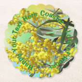 Hinzufügen von Text Wattle & Gum Blätter Aussie Sc Untersetzer (Vorderseite)