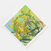 Hinzufügen von Text-Wattle & Gum-Blätter Aussie Serviette (Ecke)