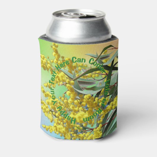 Hinzufügen von Text Wattle & Gum Blätter Aussie St Dosenkühler (Kanne Rückseite)