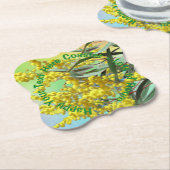 Hinzufügen von Text-Wattle & Gum-Blätter Aussie Untersetzer (angewinkelt)