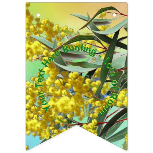 Hinzufügen von Text-Wattle & Gum-Blätter Aussie Wimpelkette (Erste Fahne)