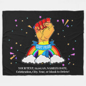 Hinzufügen von Texten, Gay Pride-Regenbogenwolken Fleecedecke (Vorderseite (Horizontal))