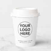 Hinzufügen von Werbeslogos für Text und Unternehme Pappbecher (Vorderseite)