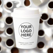 Hinzufügen von Werbeslogos für Text und Unternehme Pappbecher