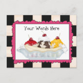Hinzufügen von Wörtern Banana-Split-Postkarte Postkarte (Vorderseite)