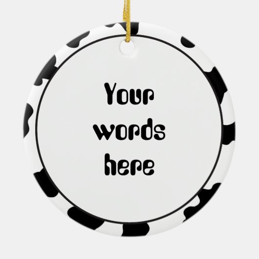 Hinzufügen von Wörtern oder Bildern Kuh Weihnachts Keramikornament (Hinten)