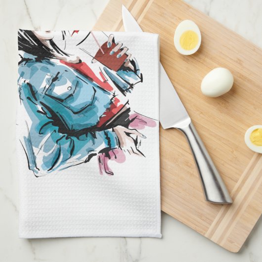 Hinzugefügt Schirm Geschirrtuch (Viertel Falte)