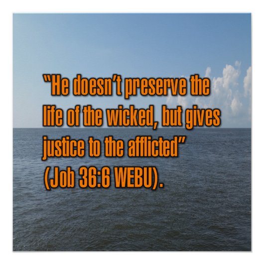 Hiob 36:6 WEBU Poster (Vorderseite)