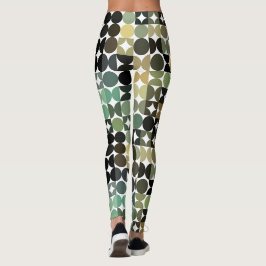 Hip Abstract Half Circles Industrial Fusion Art Leggings (Rückseite)