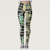 Hip Abstract Half Circles Industrial Fusion Art Leggings (Vorderseite)