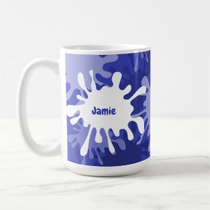 Hip abstrakter blauer Malerei-Splatter-Teetasse Kaffeetasse