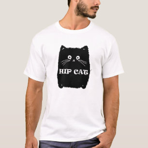 Hip Cat Addict Funny Cartoon Kitten Pet Lovers T-Shirt