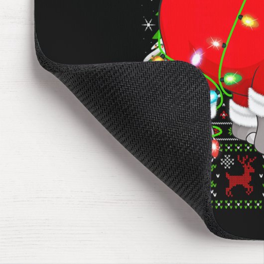 Hip Christmas Lights Santa Hiptamus Ugly Xmas Swea Mousepad (Ecke)