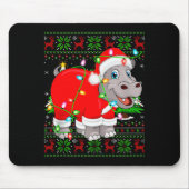 Hip Christmas Lights Santa Hiptamus Ugly Xmas Swea Mousepad (Vorne)