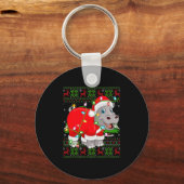 Hip Christmas Lights Santa Hiptamus Ugly Xmas Swea Schlüsselanhänger (Vorderseite)