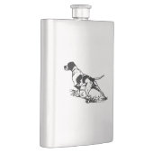 Hip flask hunting dog / Flachmann mit Jagdhund (Rechts)