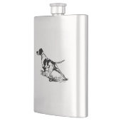 Hip flask hunting dog / Flachmann mit Jagdhund (Links)