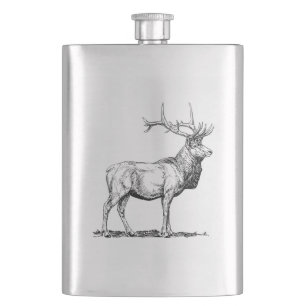 Hip flask with Deer / Flachmann mit Hirsch