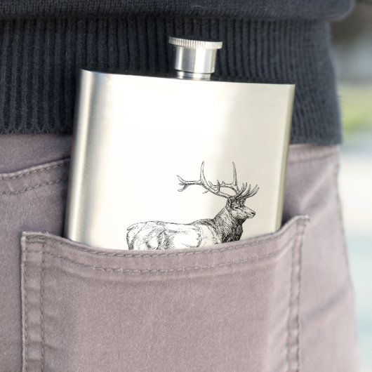 Hip flask with Deer / Flachmann mit Hirsch (Beispiel)