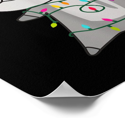 Hip Happy Christmas Fairy Lights Sweet Animals Hip Poster (Ecke)