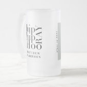 Hip hip hooray foto graduation party mattglas bierglas (Vorderseite Links)