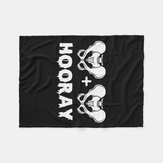 Hip Hip Hooray Funny Anatomy Pun Skeleton Bone  Fleecedecke (Vorderseite (Horizontal))