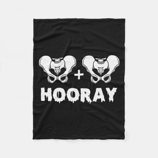 Hip Hip Hooray Funny Anatomy Pun Skeleton Bone Fleecedecke (Vorderseite)