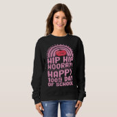 Hip Hip Hooray Happy 100th Day of School Bohemian Sweatshirt (Vorne ganz)