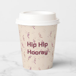 Hip Hip Hooray Ribbon and Confetti Birthday Pappbecher
