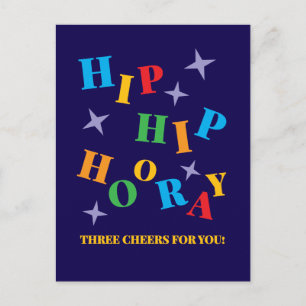 Hip Hip Hurra Bunte Gratulationskarte Postkarte