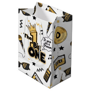 Hip Hop 1. Geburtstag Das Big One Black & Gold Mittlere Geschenktüte