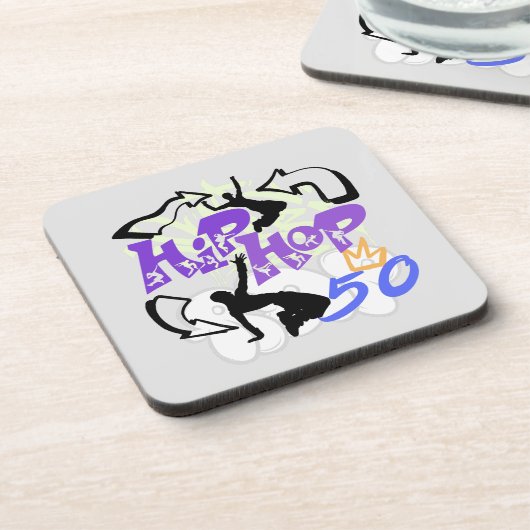 Hip Hop 50.w Getränkeuntersetzer (Linke Seite)