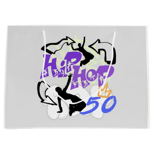 Hip Hop 50.w Große Geschenktüte (Vorderseite)