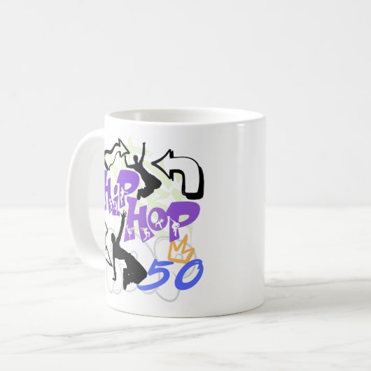 Hip Hop 50.w Kaffeetasse (Vorderseite Links)