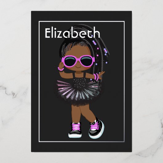 Hip Hop Afrikanischer Geburtstagsfoil Einladung (Vorderseite)