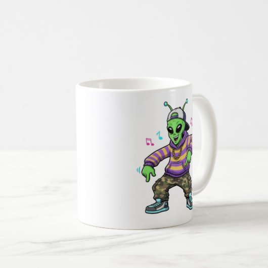 Hip Hop Alien Kaffeetasse (VorderseiteRechts)
