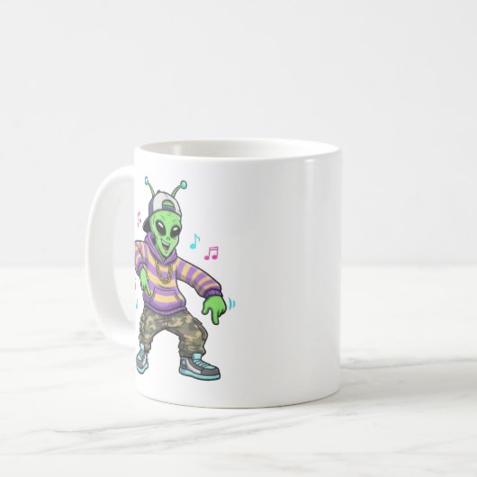 Hip Hop Alien Kaffeetasse (Vorderseite Links)