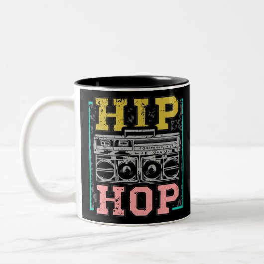 Hip Hop Artists Cassettes Old School Rap Zweifarbige Tasse (Links)