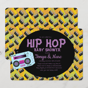 Hip-Hop-Baby-Shower-Party-Kassette-Boombox Einladung