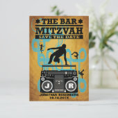Hip Hop Bar Mitzvah Save the Date (Stehend Vorderseite)