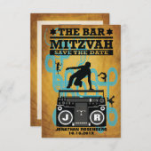 Hip Hop Bar Mitzvah Save the Date (Vorne/Hinten)