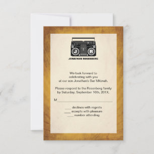 Hip Hop Bar Mitzvah UAWG Repcard RSVP Karte