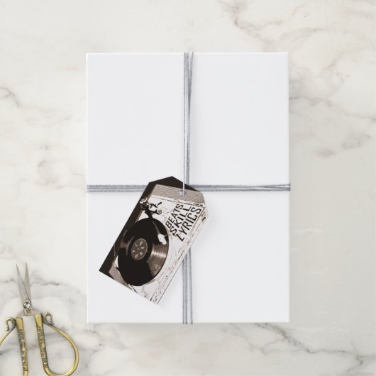 HIP HOP BEATS SKILL TEXTE AUF TURNTABLE GESCHENKANHÄNGER (Mit Garn)