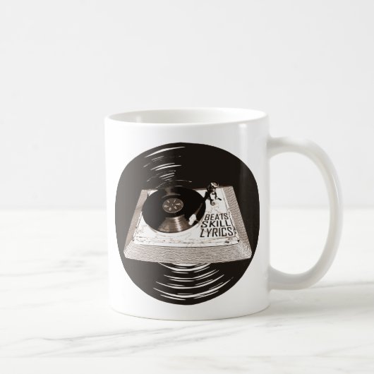 HIP HOP BEATS SKILL TEXTE AUF TURNTABLE KAFFEETASSE (Rechts)