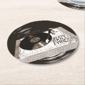 HIP HOP BEATS SKILL TEXTE AUF TURNTABLE PAPIERPLAT RUNDER PAPPUNTERSETZER (Angewinkelt)