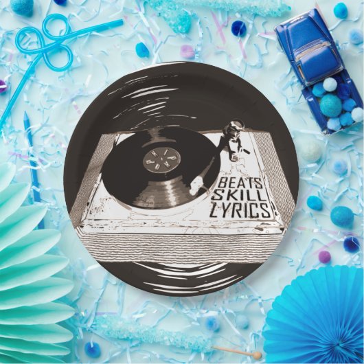 HIP HOP BEATS SKILL TEXTE AUF TURNTABLE PAPPTELLER (Party)
